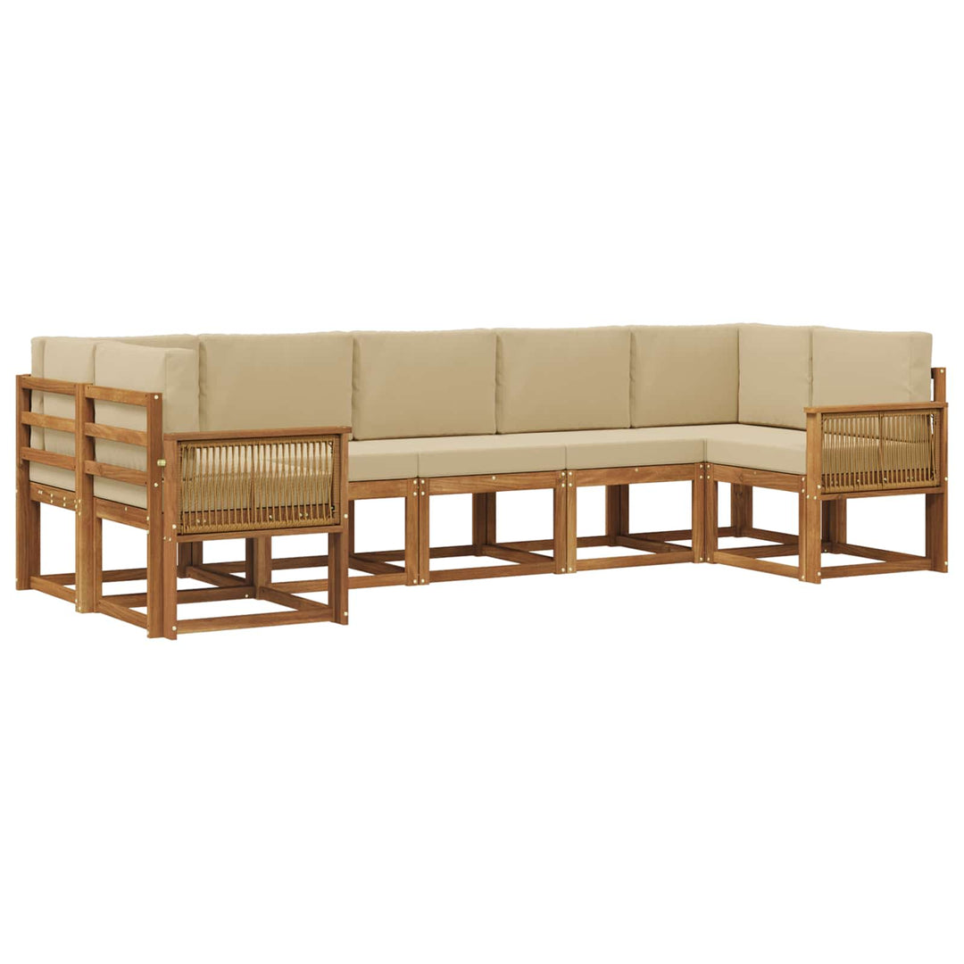 Udendørs sofagruppe 7 stk. Naturlig og Beige