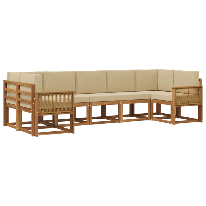 Udendørs sofagruppe 7 stk. Naturlig og Beige