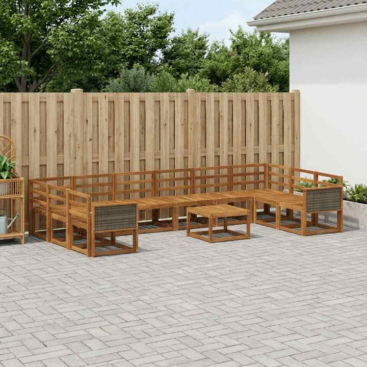 Udendørs sofagruppe 11 pcs Naturfarvet Massivt Akacietræ