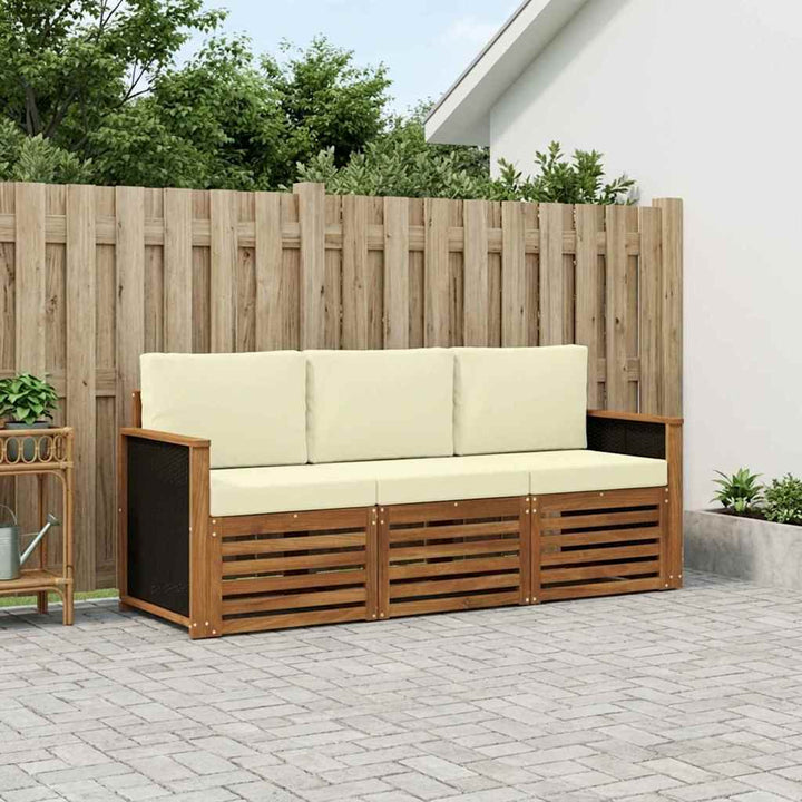 Sofasæt med pude 3 pcs Massivt Akacietræ