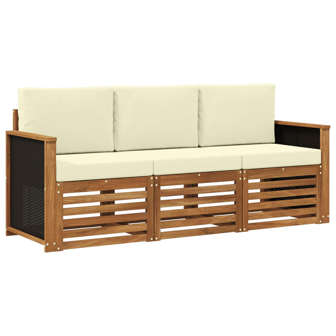 Sofasæt med pude 3 pcs Massivt Akacietræ