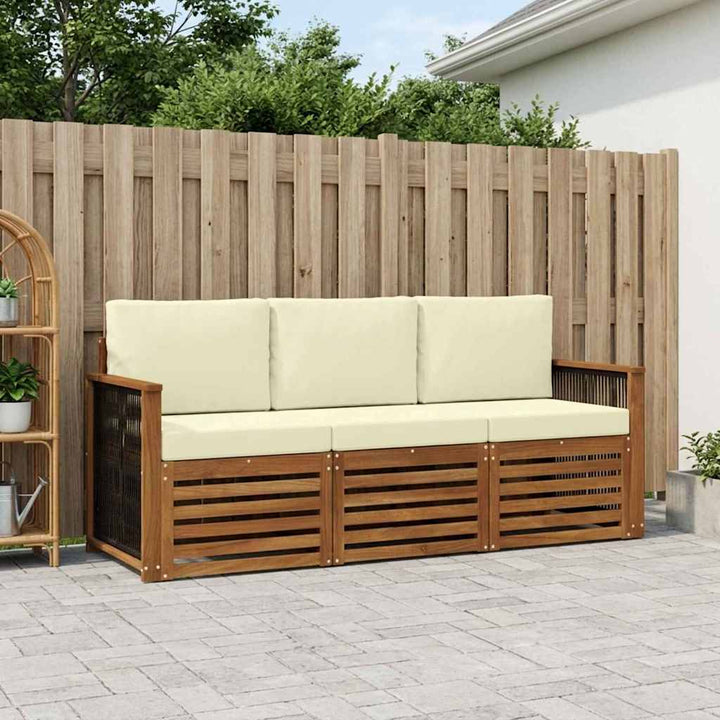 Sofasæt med pude 3 pcs Massivt Akacietræ