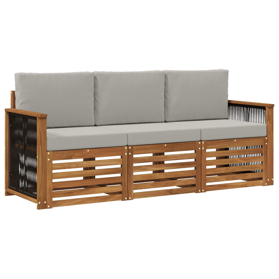 Sofasæt med pude 3 pcs Massivt Akacietræ