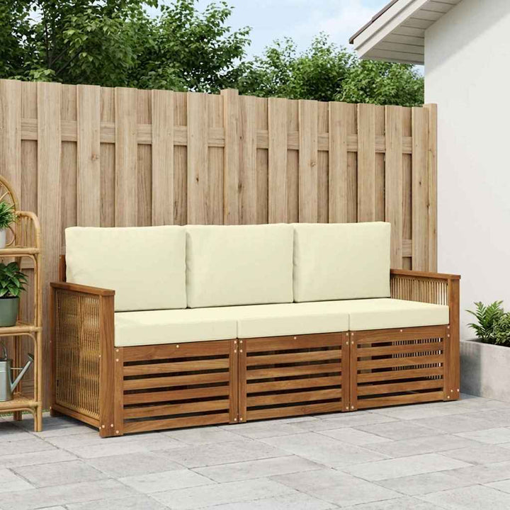 Sofasæt med pude 3 pcs Massivt Akacietræ