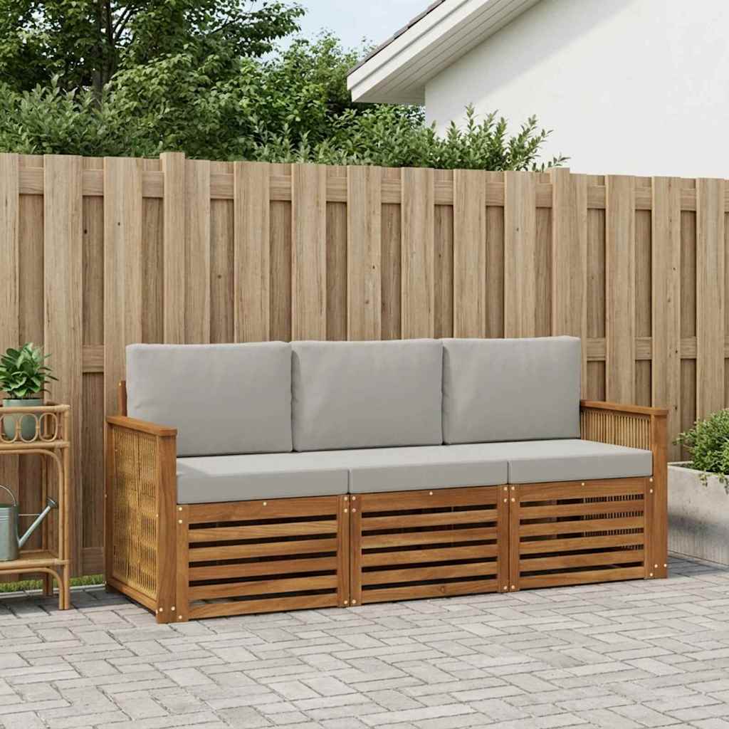 Sofasæt med pude 3 pcs Massivt Akacietræ
