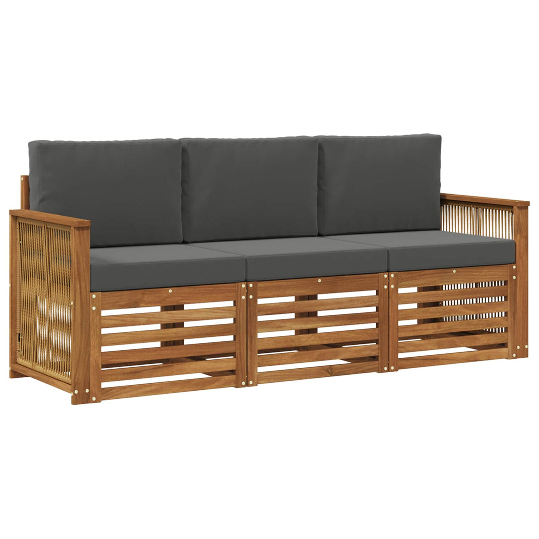 Sofasæt med pude 3 pcs Massivt Akacietræ