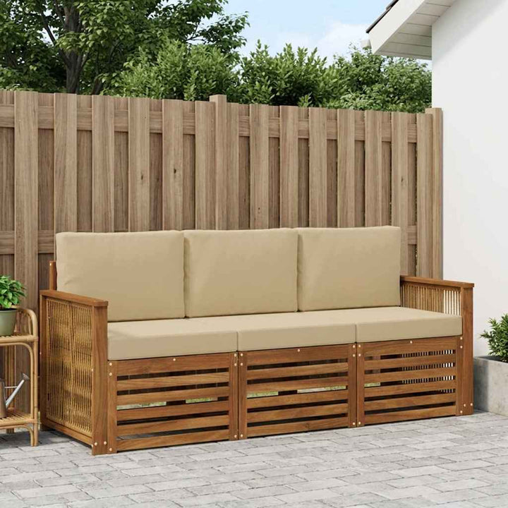 Sofasæt med pude 3 pcs Massivt Akacietræ
