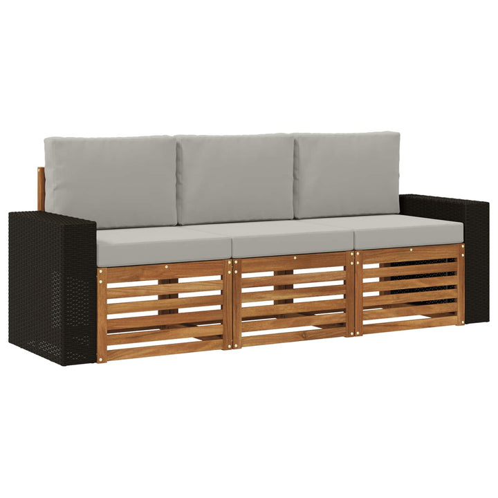 Sofasæt med pude 3 pcs Massivt Akacietræ