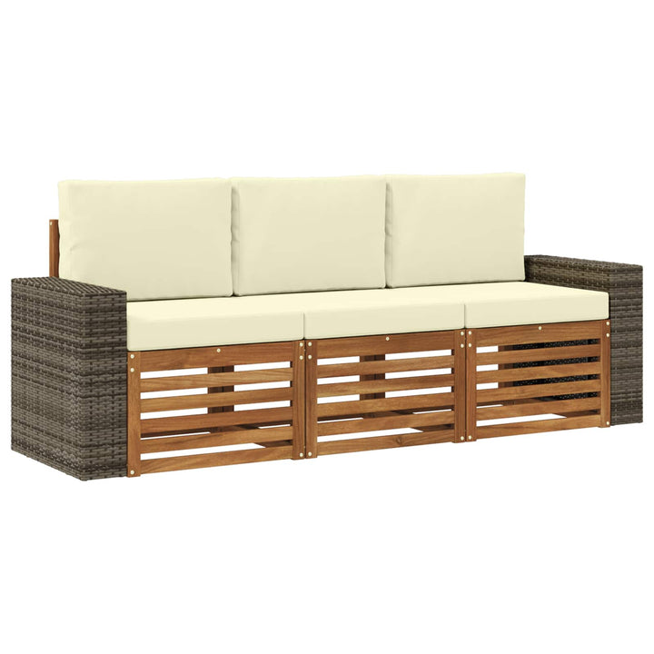 Sofasæt med pude 3 pcs Massivt Akacietræ