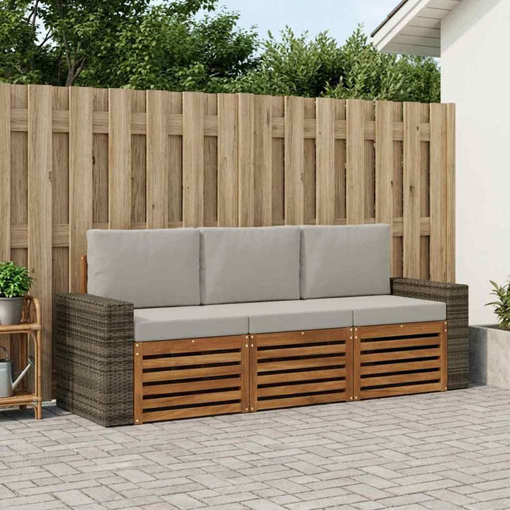 Sofasæt med pude 3 pcs Massivt Akacietræ
