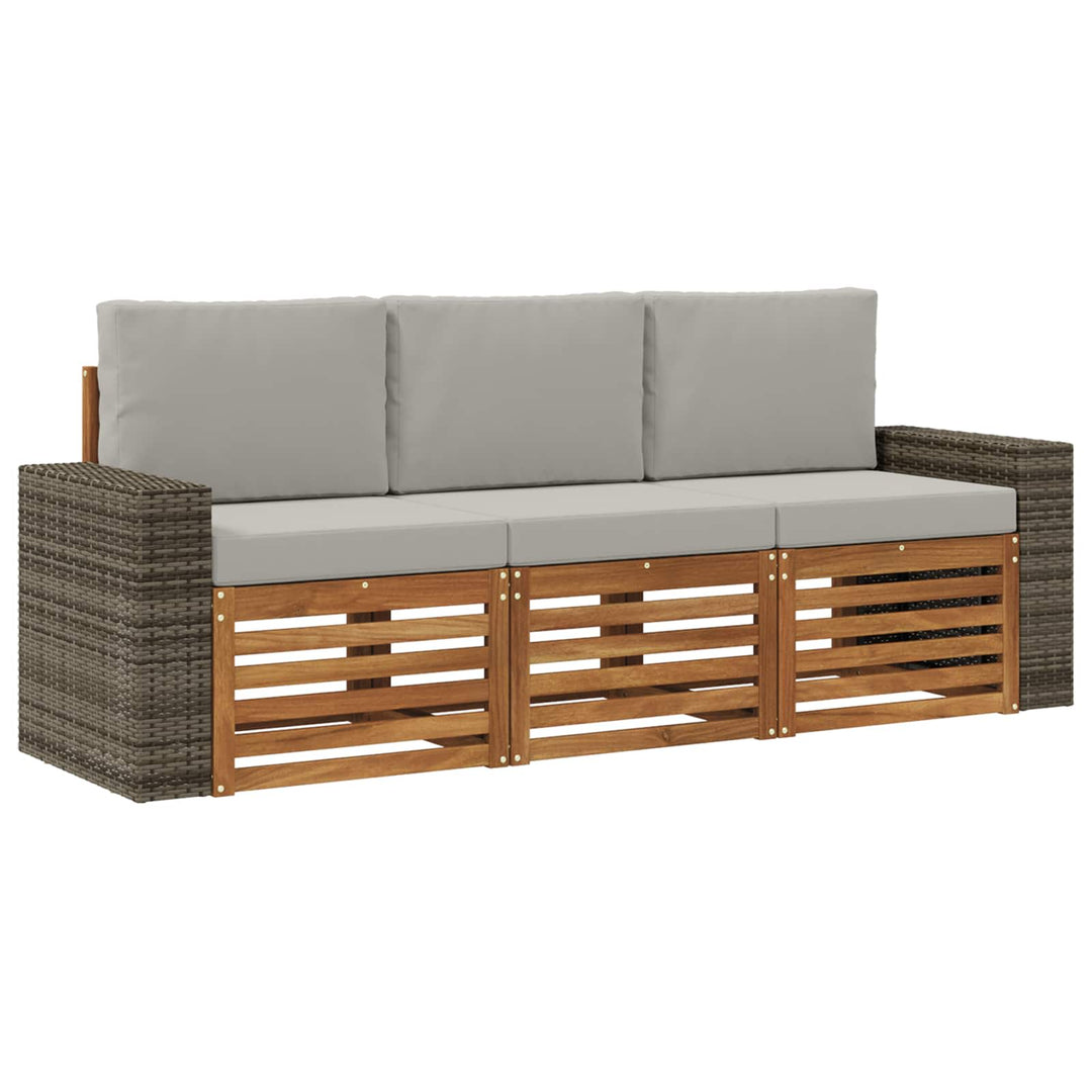 Sofasæt med pude 3 pcs Massivt Akacietræ
