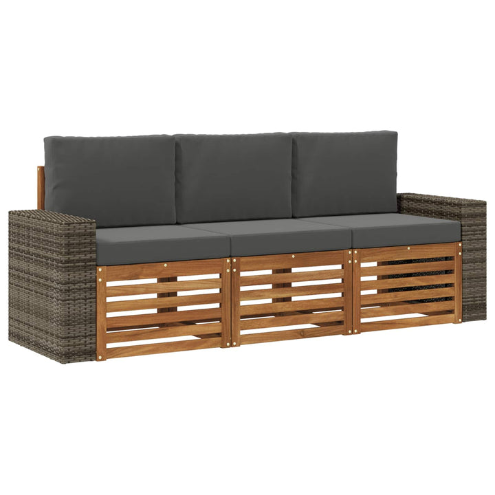 Sofasæt med pude 3 pcs Massivt Akacietræ
