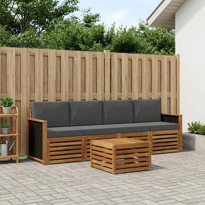 Udendørs sofagruppe 5 stk. Naturlig og Antracit