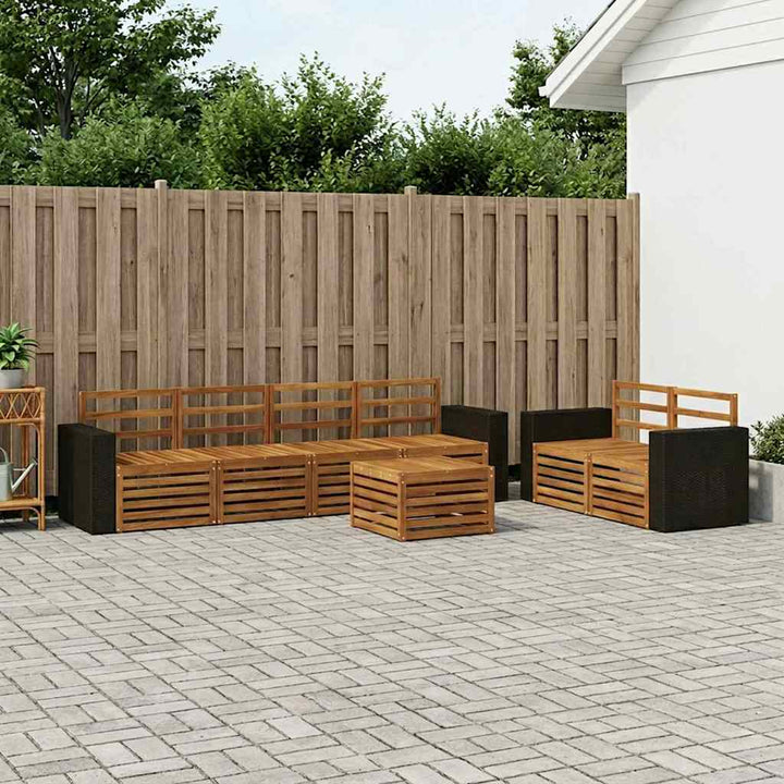 Udendørs sofagruppe 7 pcs Naturfarvet Massivt Akacietræ