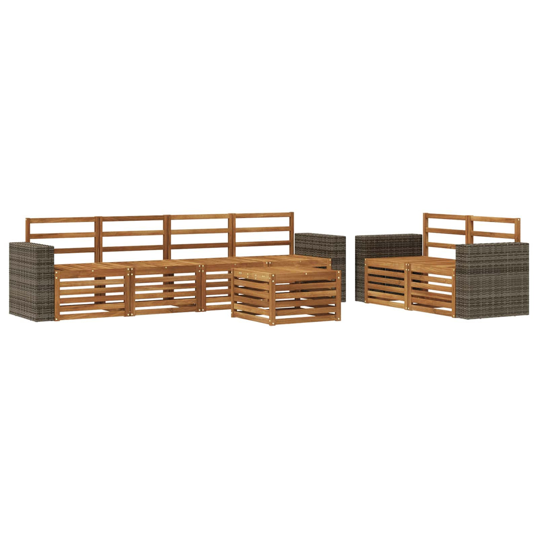 Udendørs sofagruppe 7 pcs Naturfarvet Massivt Akacietræ