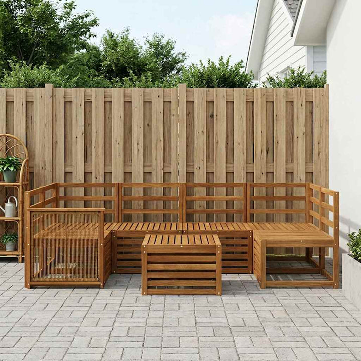 Udendørs sofagruppe 7 pcs Naturfarvet Massivt Akacietræ