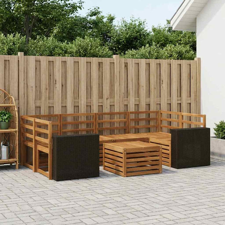 Udendørs sofagruppe 7 pcs Naturfarvet Massivt Akacietræ