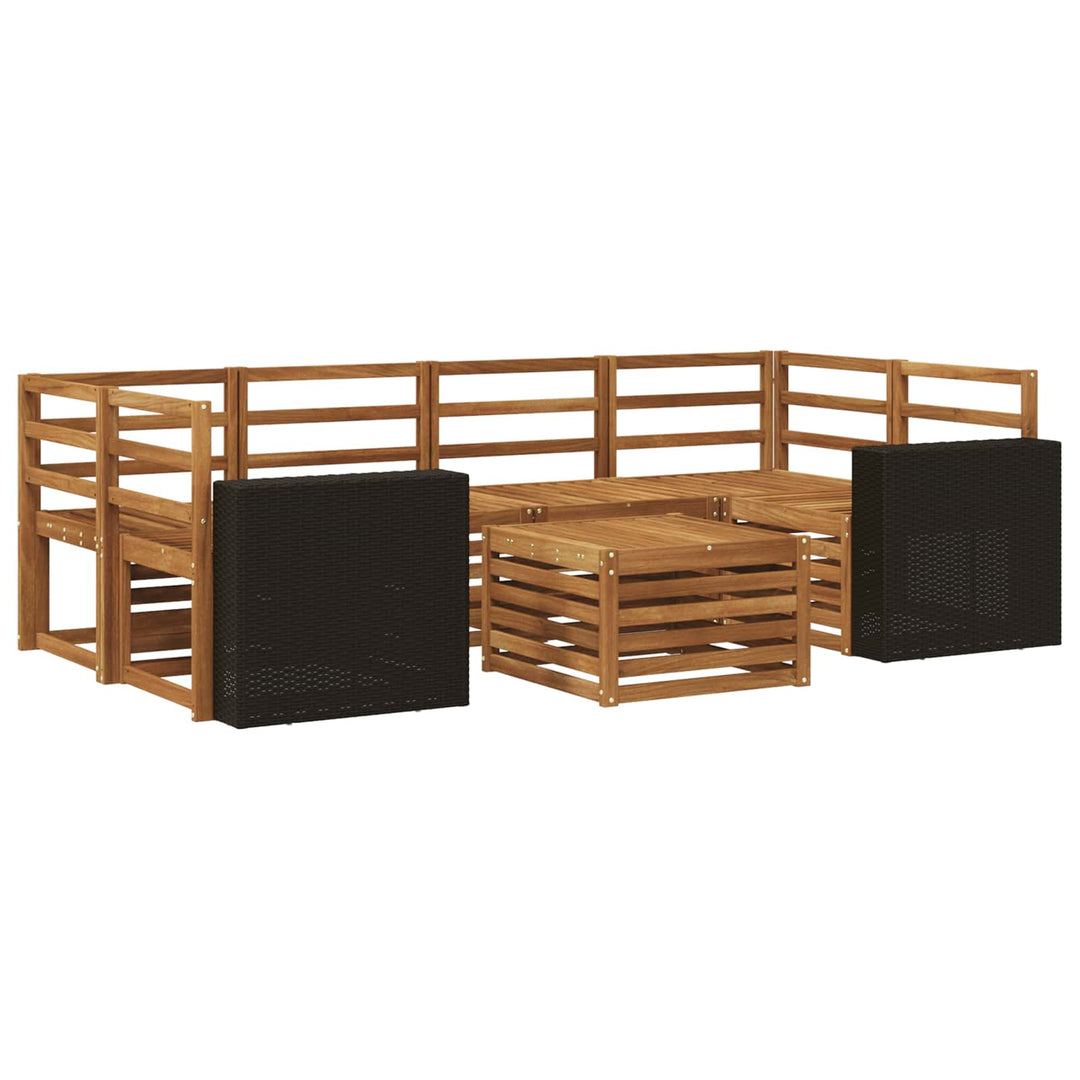 Udendørs sofagruppe 7 pcs Naturfarvet Massivt Akacietræ