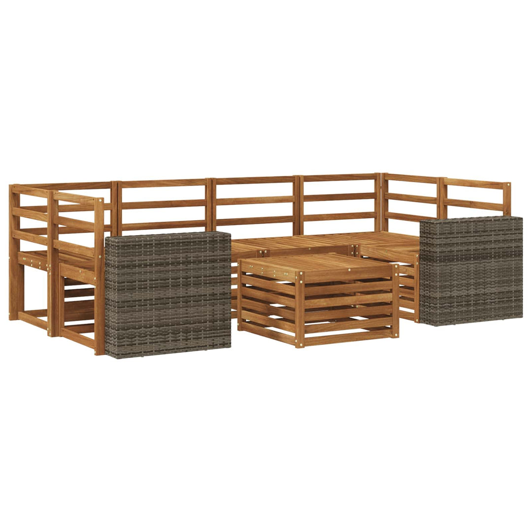 Udendørs sofagruppe 7 pcs Naturfarvet Massivt Akacietræ