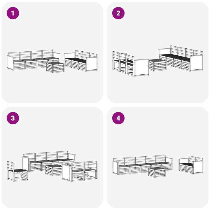 Sofasæt 8 pcs Massivt Akacietræ