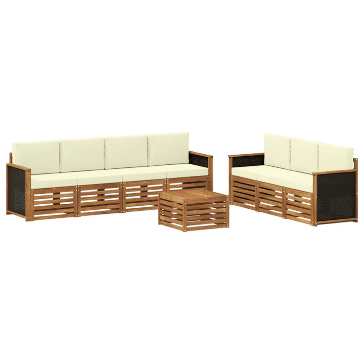 Sofasæt med pude 8 pcs Massivt Akacietræ