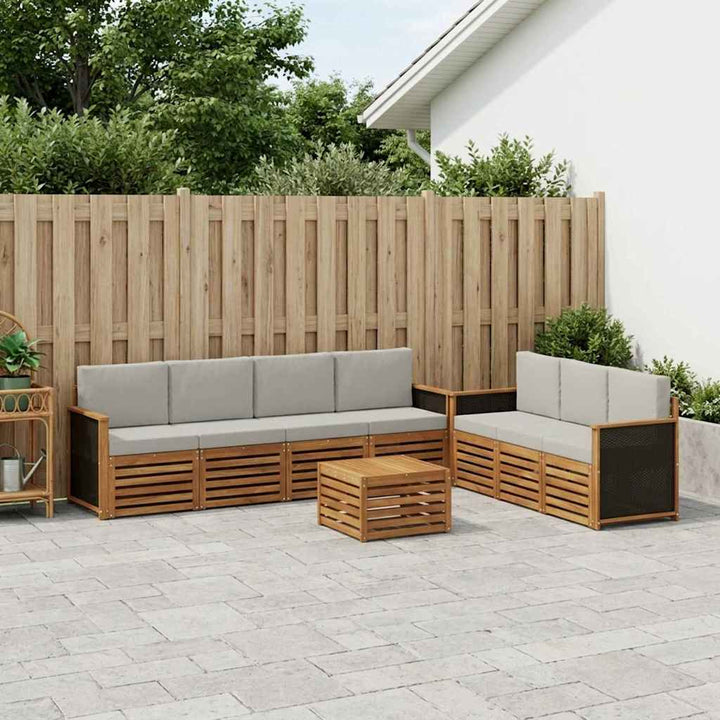 Sofasæt med pude 8 pcs Massivt Akacietræ