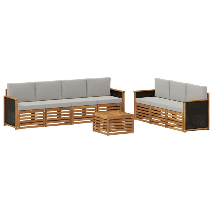 Sofasæt med pude 8 pcs Massivt Akacietræ