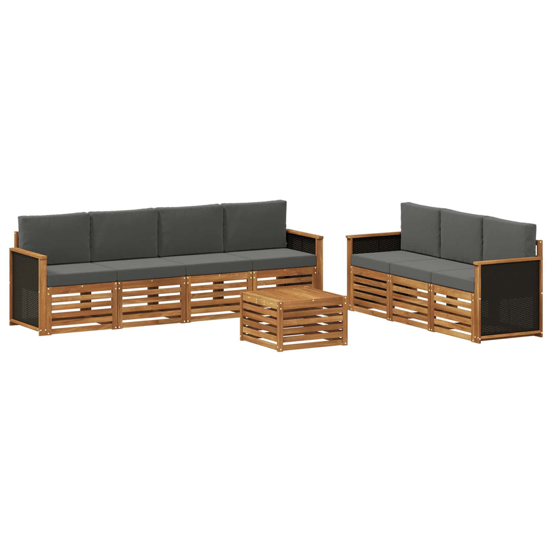 Sofasæt med pude 8 pcs Massivt Akacietræ