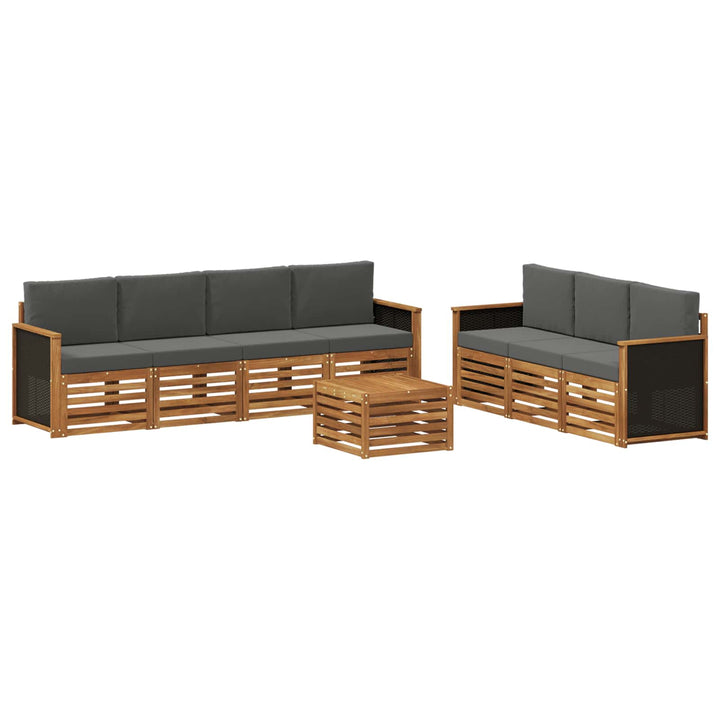 Sofasæt med pude 8 pcs Massivt Akacietræ