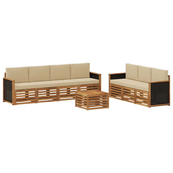 Sofasæt med pude 8 pcs Massivt Akacietræ