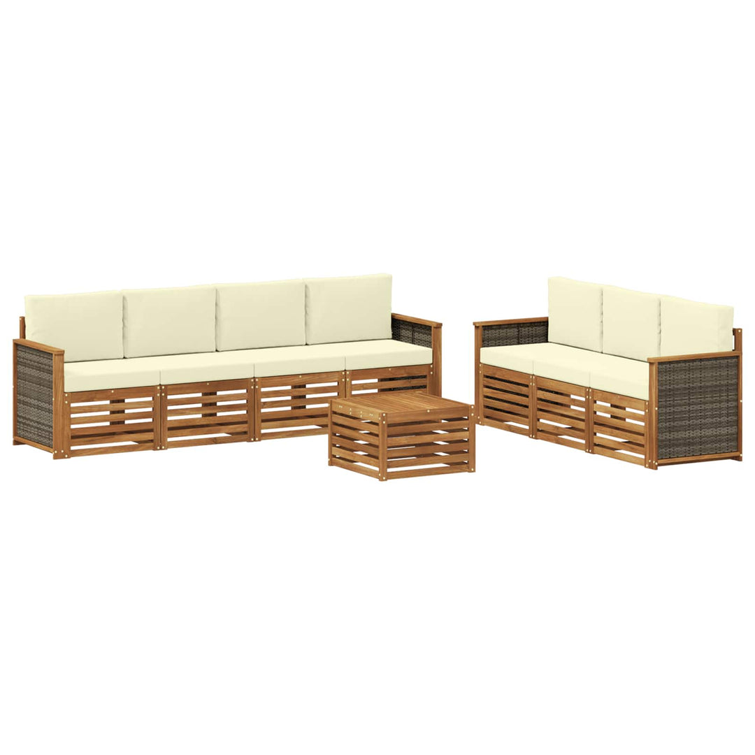 Sofasæt med pude 8 pcs Massivt Akacietræ
