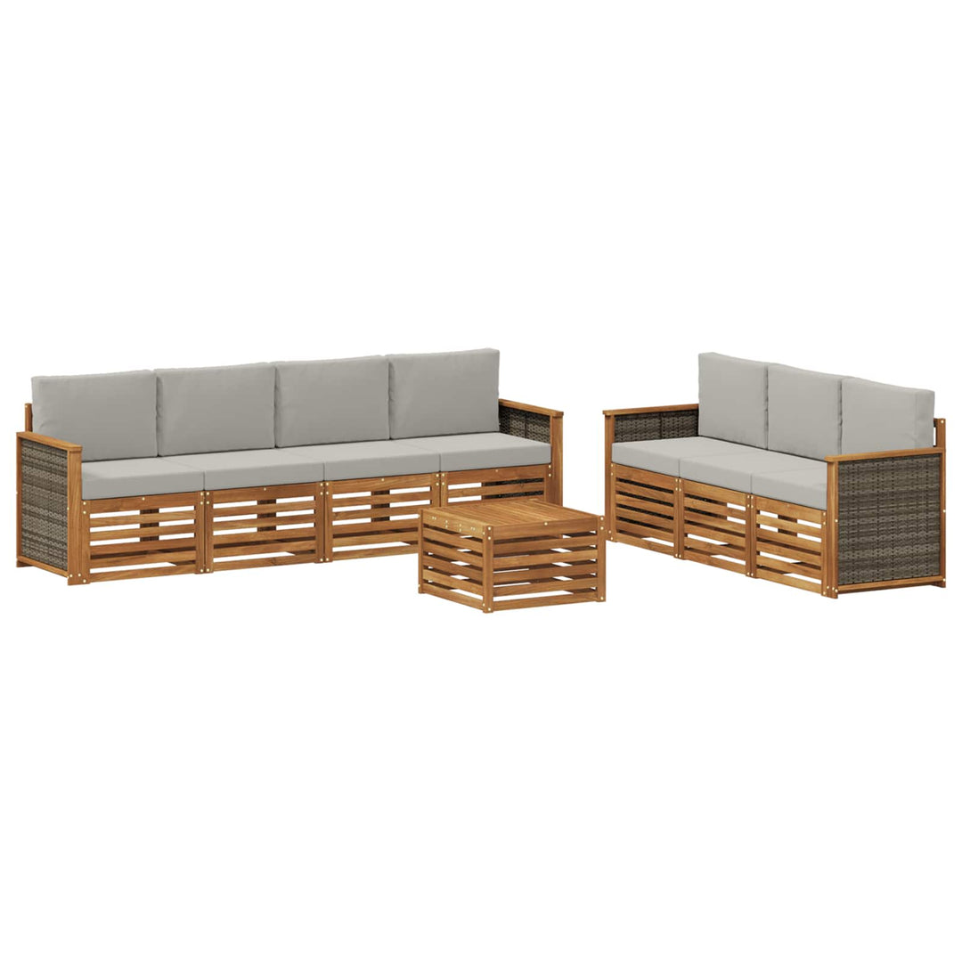 Sofasæt med pude 8 pcs Massivt Akacietræ