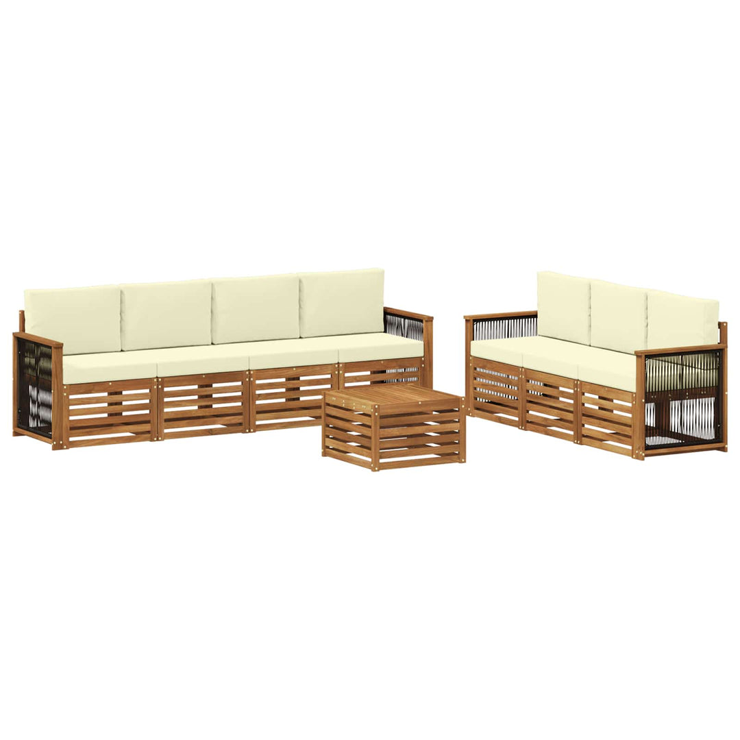 Sofasæt med pude 8 pcs Massivt Akacietræ