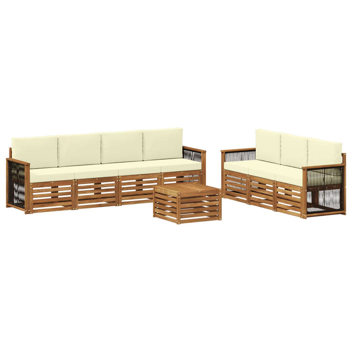 Sofasæt med pude 8 pcs Massivt Akacietræ