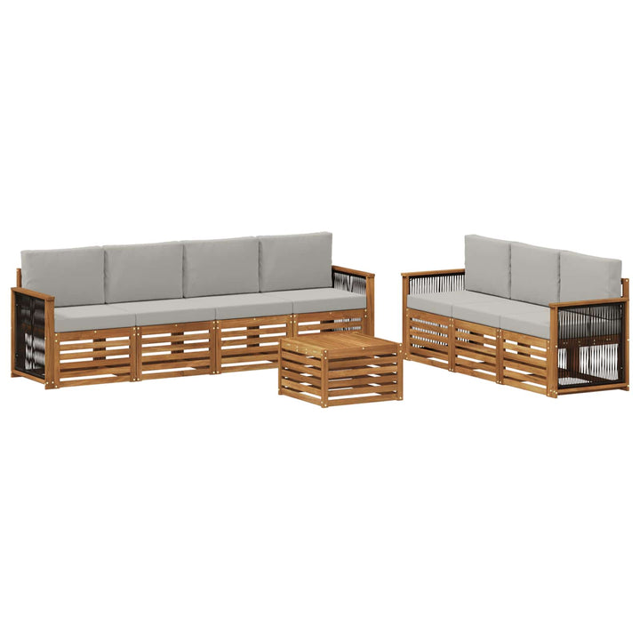 Sofasæt med pude 8 pcs Massivt Akacietræ