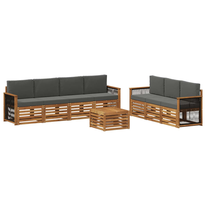 Sofasæt med pude 8 pcs Massivt Akacietræ
