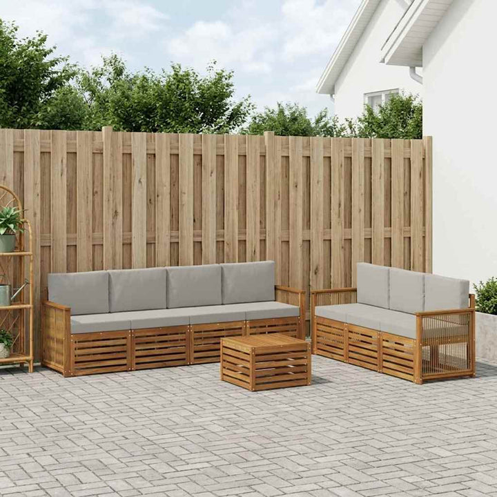 Sofasæt med pude 8 pcs Massivt Akacietræ