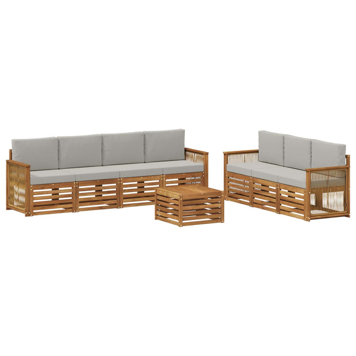 Sofasæt med pude 8 pcs Massivt Akacietræ