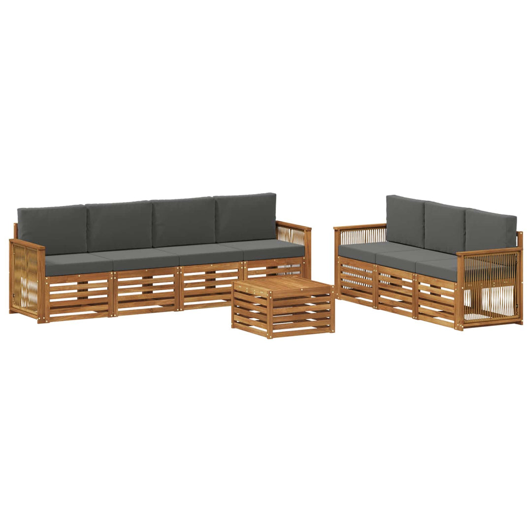 Sofasæt med pude 8 pcs Massivt Akacietræ