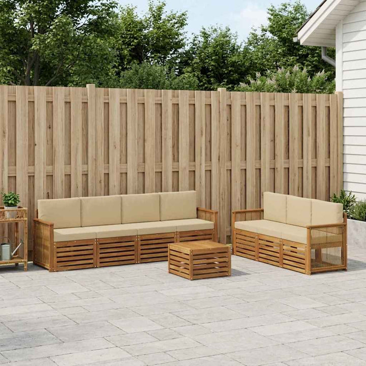 Sofasæt med pude 8 pcs Massivt Akacietræ
