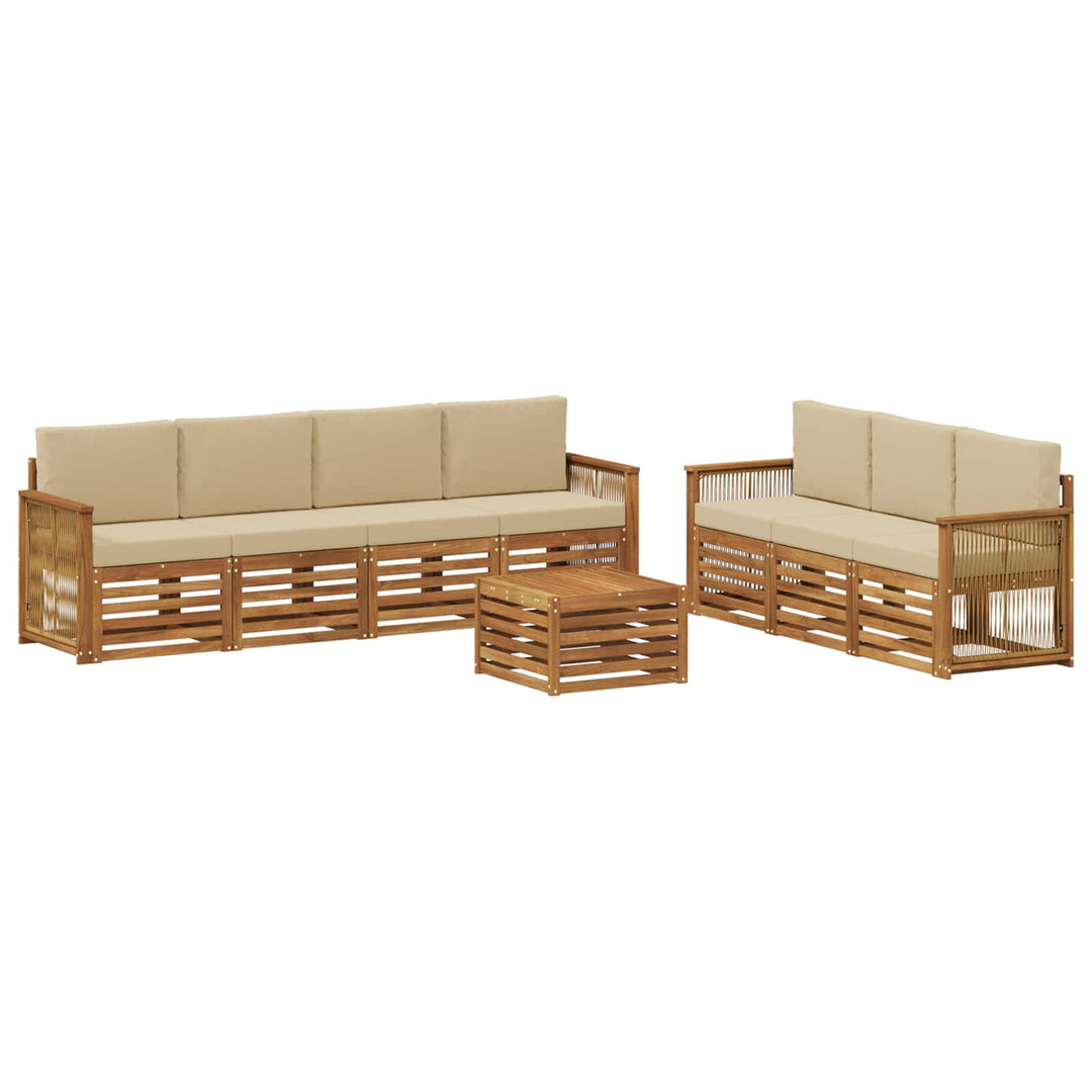Sofasæt med pude 8 pcs Massivt Akacietræ