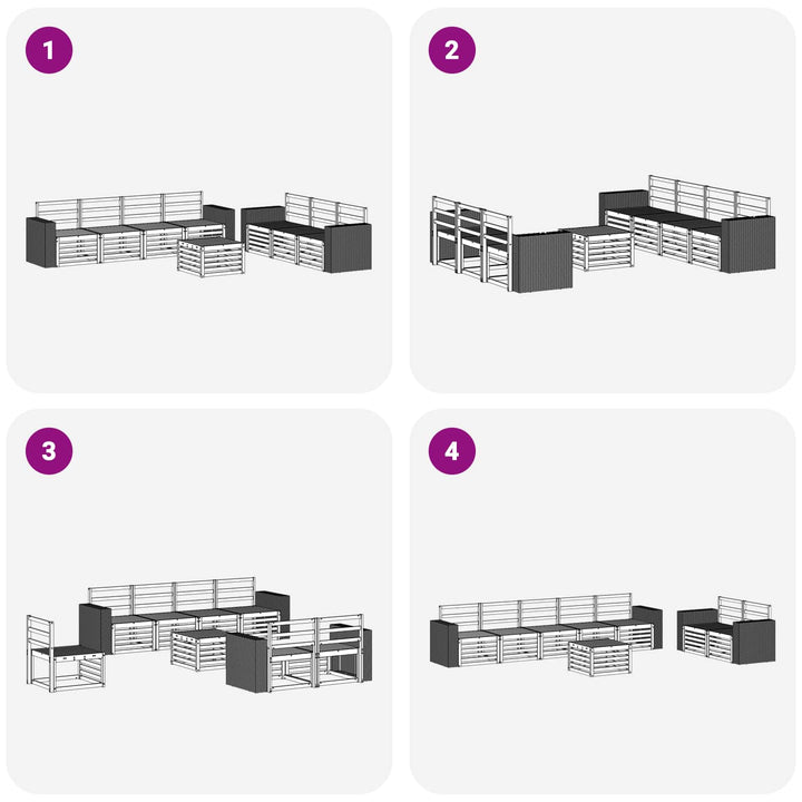 Sofasæt 8 pcs Massivt Akacietræ