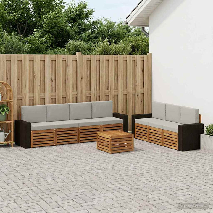 Sofasæt med pude 8 pcs Massivt Akacietræ