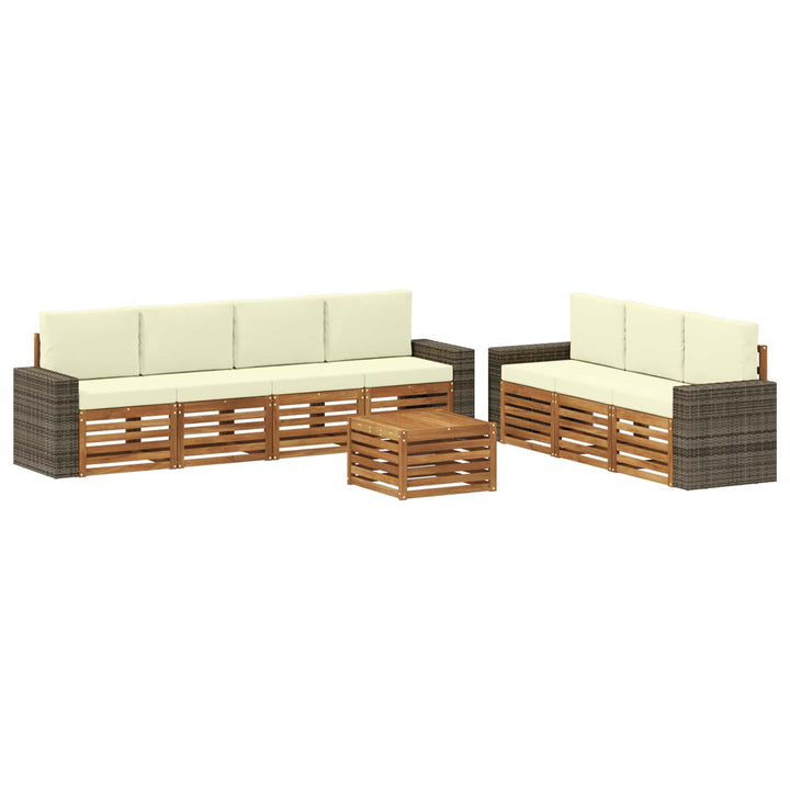 Sofasæt med pude 8 pcs Massivt Akacietræ