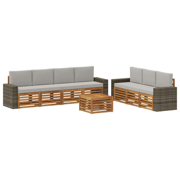 Sofasæt med pude 8 pcs Massivt Akacietræ
