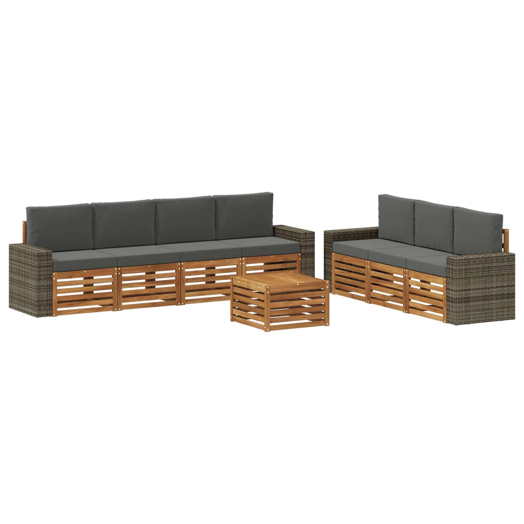 Sofasæt med pude 8 pcs Massivt Akacietræ