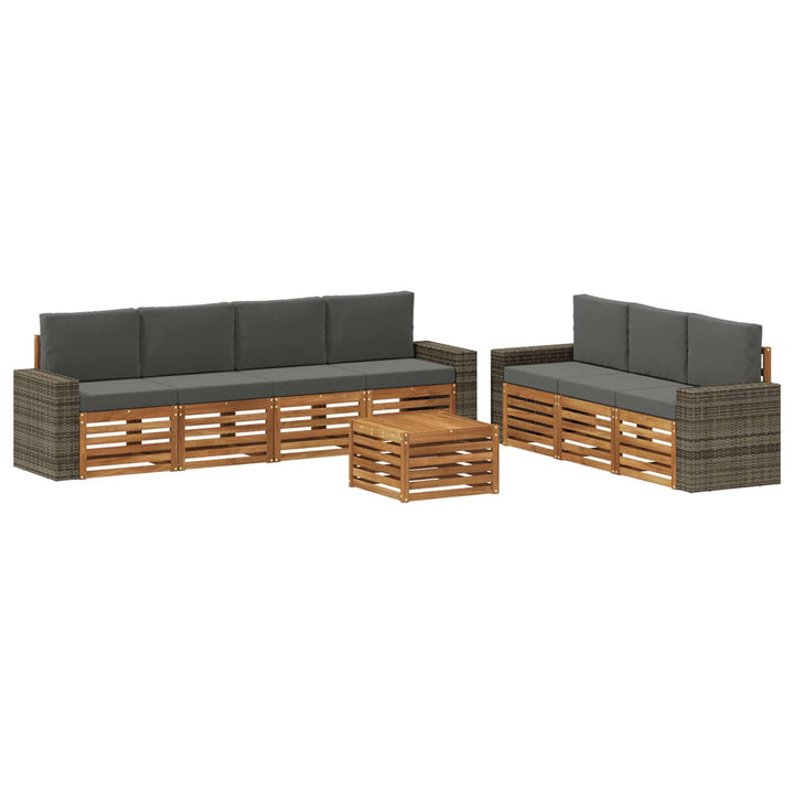 Sofasæt med pude 8 pcs Massivt Akacietræ