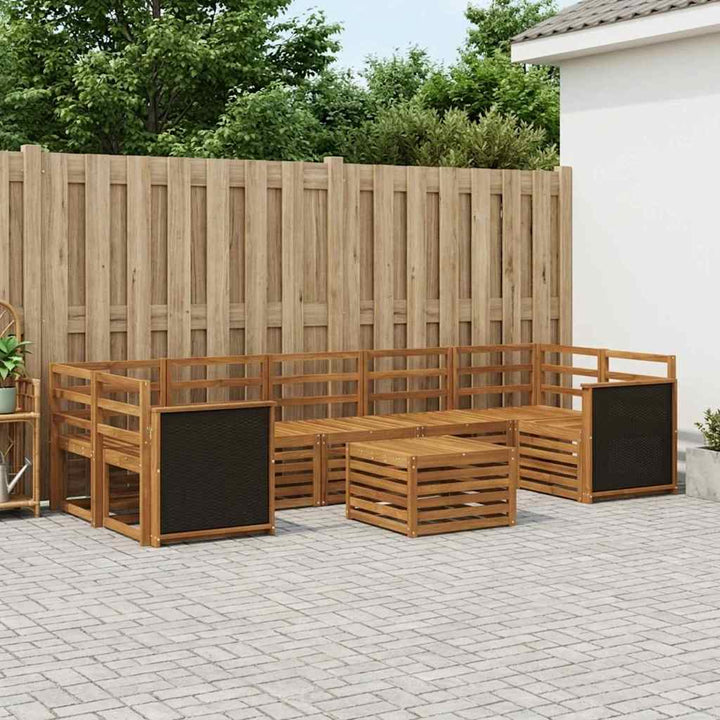 Udendørs sofagruppe 8 pcs Naturfarvet Massivt Akacietræ
