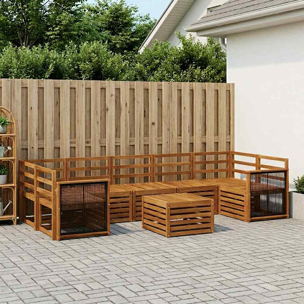 Udendørs sofagruppe 8 pcs Naturfarvet Massivt Akacietræ