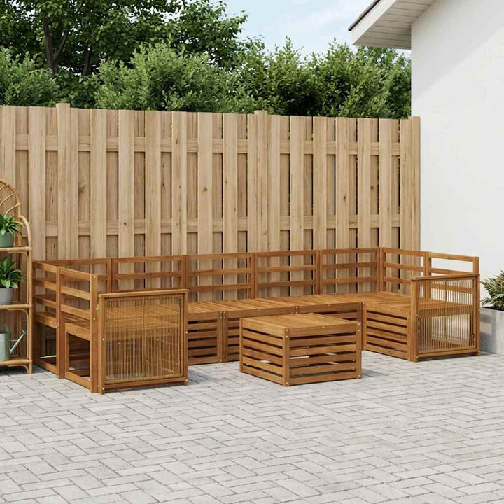 Udendørs sofagruppe 8 pcs Naturfarvet Massivt Akacietræ